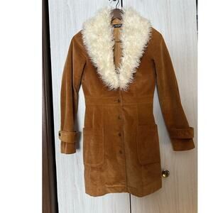 MOD Black Label Faux Fur Collar Jacket Size Small
